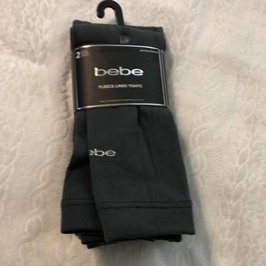 Bebe fleece lined tights size M/L  gray NWT 2 pair women’s tights fleece lined
